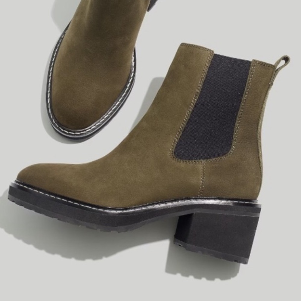 Sale! MADEWELL 🫒 Olive Green Leather CARINA CHELSEA Boots